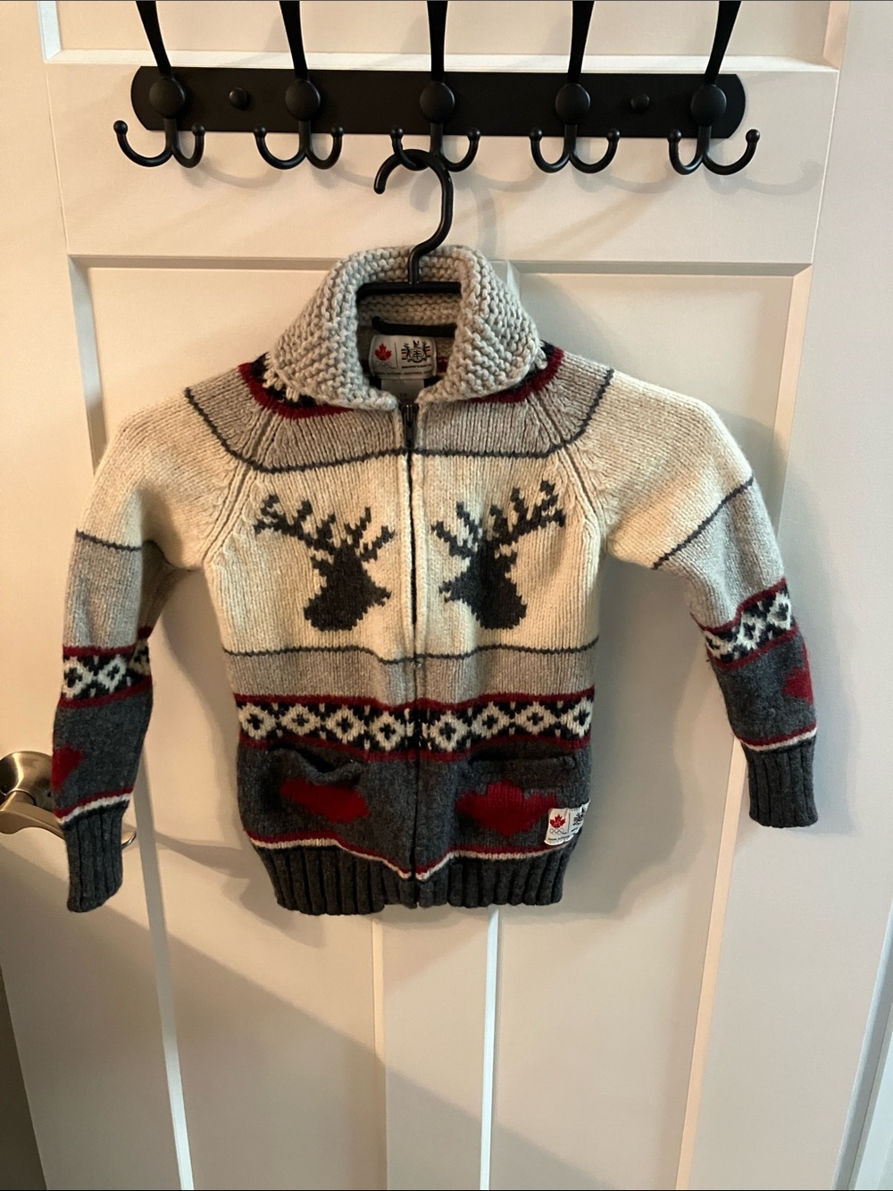 Girls knit Hudson Bay zip cardigan